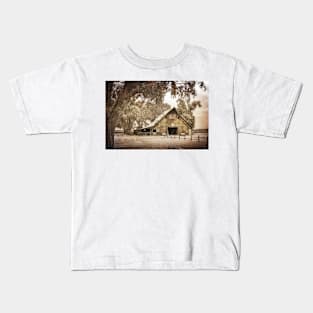 Old Barn Vintage Style sepia textured photograph Kids T-Shirt